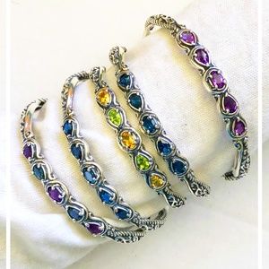 Choose ONE NWOB Sterling Cuff Gemstone Bracelet